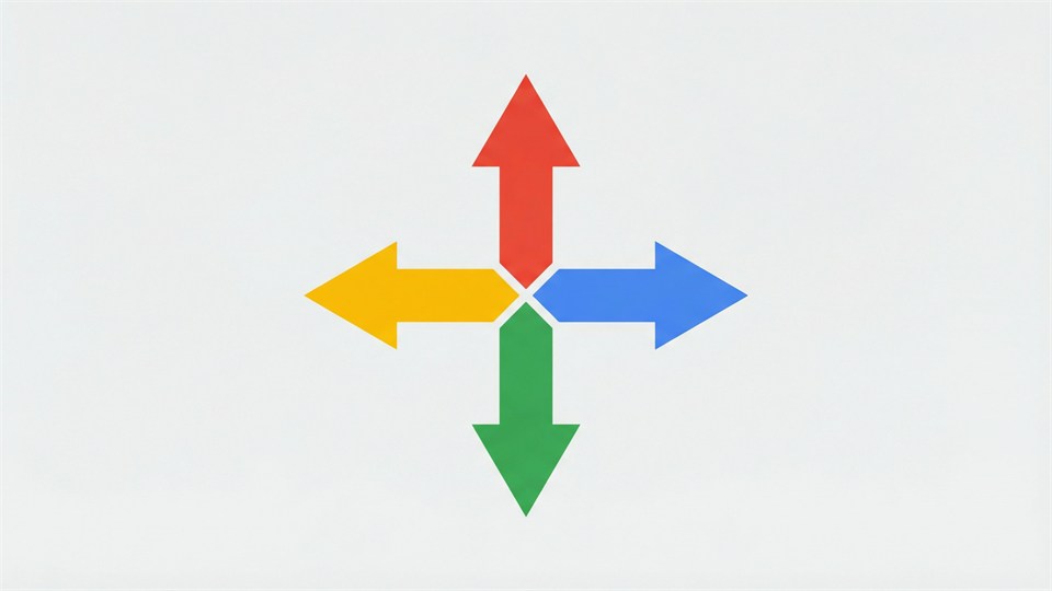 Cuatro flechas ilustran el equilibrio entre las 4 esquinas en una carta astral