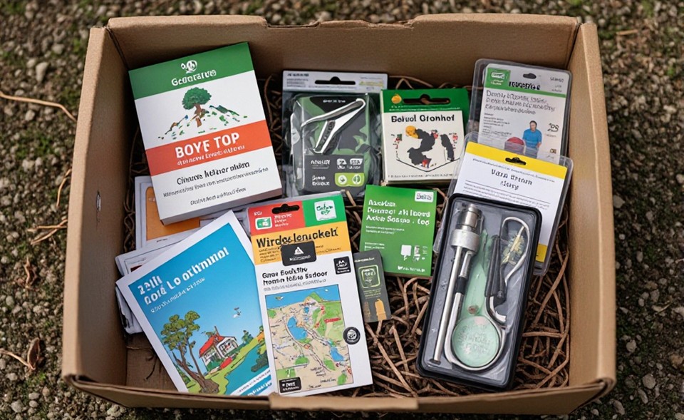 Forskellige geocache-typer og små byttegenstande