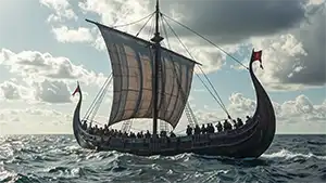 Billede af et vikingeskib