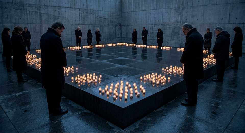Memorial del Holocausto con velas