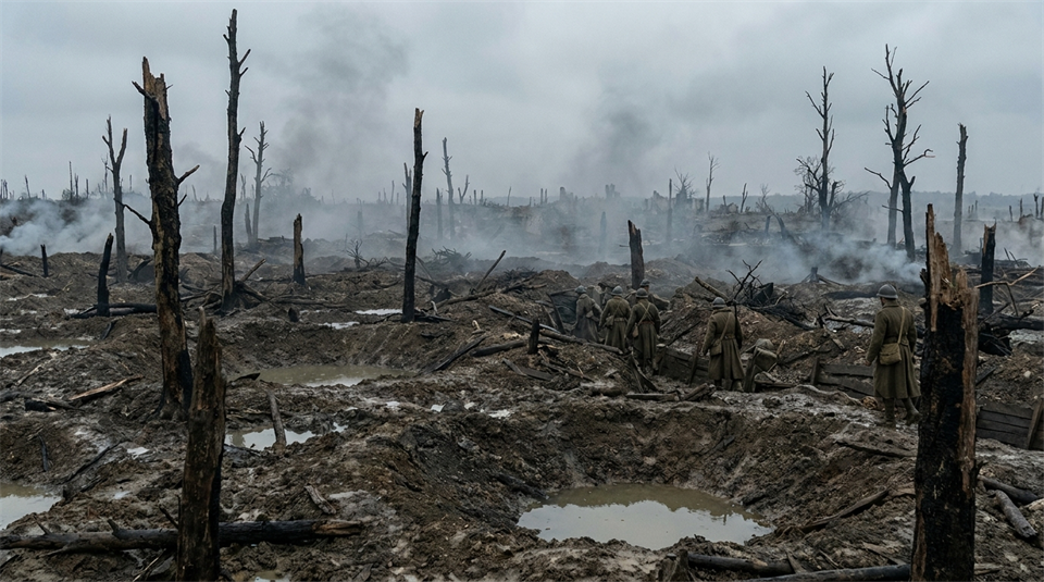 Campo de batalla destruido en Verdún