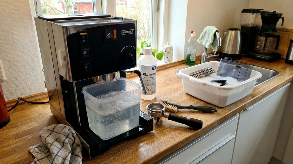  Afkalkning og rengøring af kaffemaskine