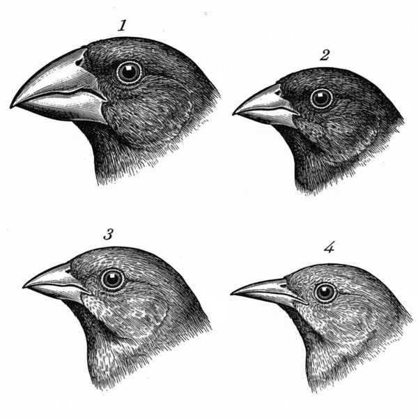 Darwins finker med forskellige næbformer