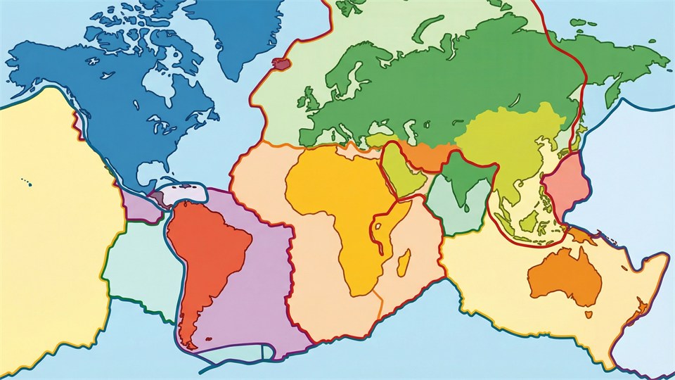 Karte der tektonischen Platten der Erde auf Krustenebene