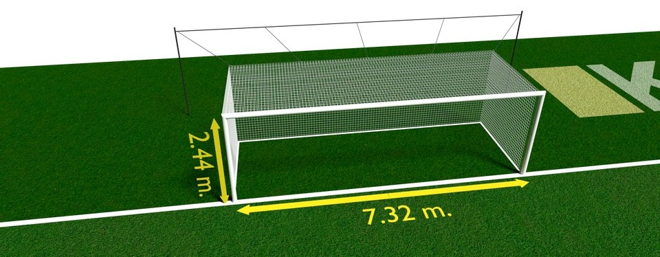 Fodbold-mål med dimensioner