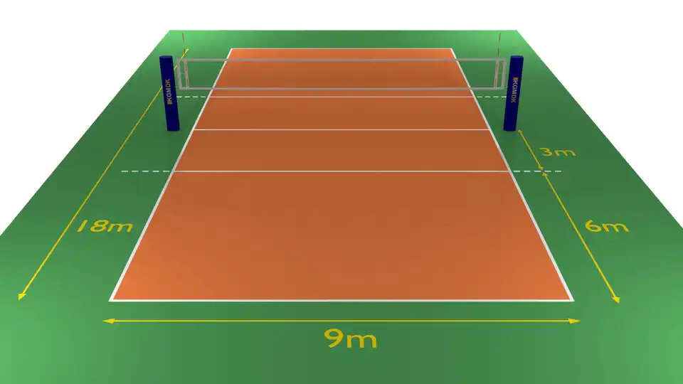 3D Illustration af en volleyball bane