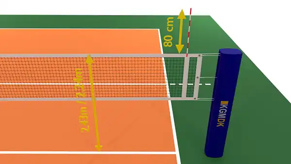 3D Illustration af et volleyball-net