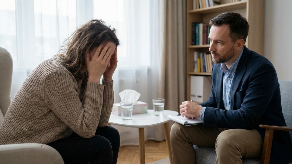 En samtale mellem en person og en professionel rådgiver