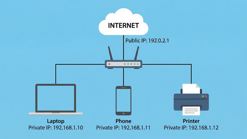 Illustration af et globalt netværk der forbinder computere
